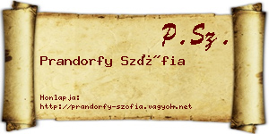 Prandorfy Szófia névjegykártya